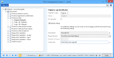 <p>To design a template we need a report data source saved in a physical file. We will print the data source through the Print Destinations form using the new print destination called “Generate DS”. In case of a report handled by Print Management framework e.g. Purchase Order, we need to set its Original Destination to "Generate DS".</p>