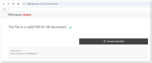 Verifying PDF/A-2B conformance level
