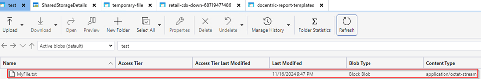 BLOB (file) in a container